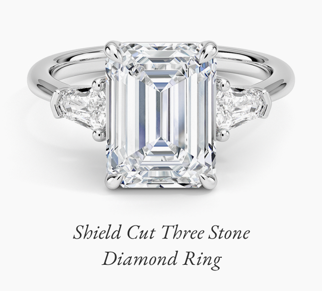 Shield Cut Three Stone Diamond Ring