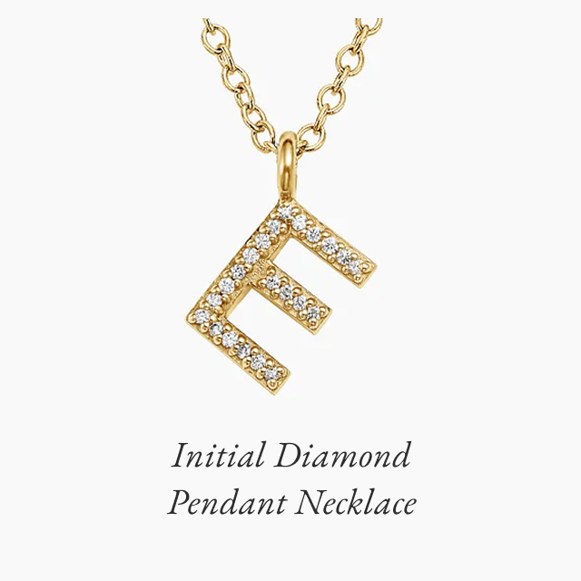 Initial Diamond Pendant Necklace 