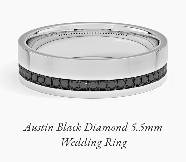 Austin Black Diamond 5.5mm Wedding Ring