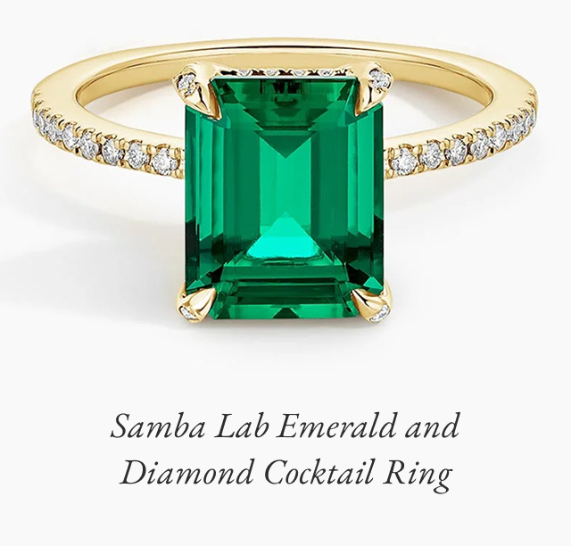 Samba Lab Emerald and Diamond Cocktail Ring 