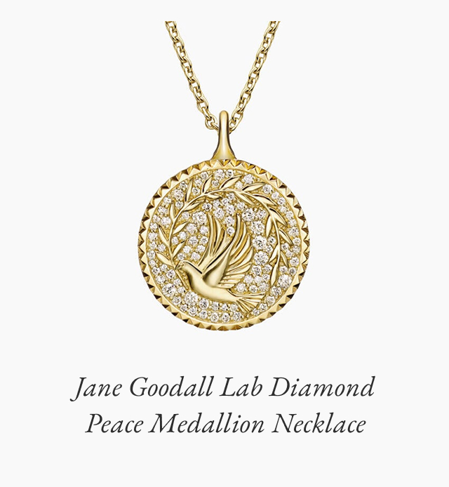 Jane Goodall Lab Diamond Peace Medallion Necklace 
