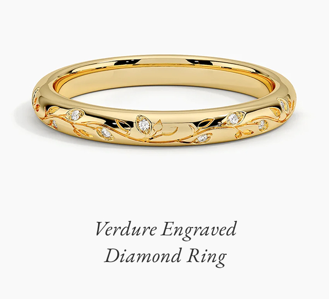 Verdure Engraved Diamond Ring