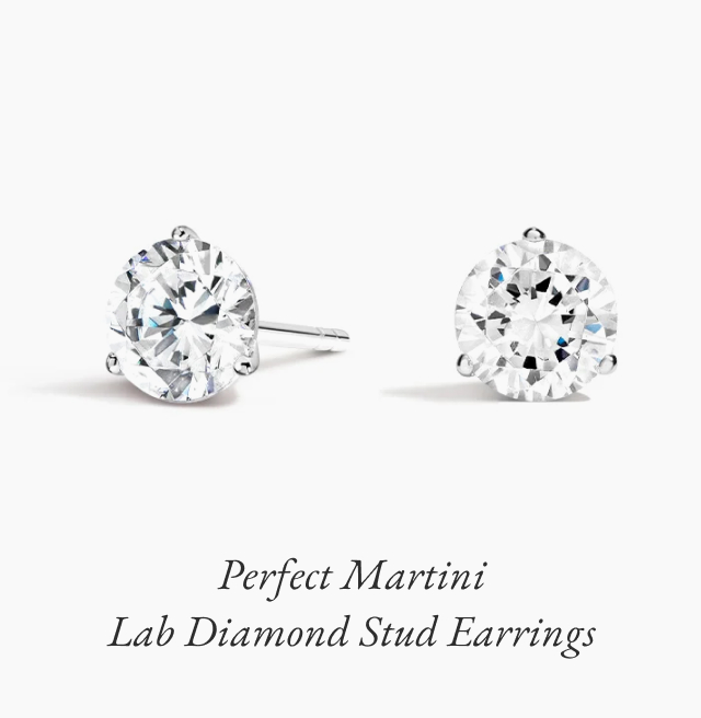 Perfect Martini Lab Diamond Stud Earrings
