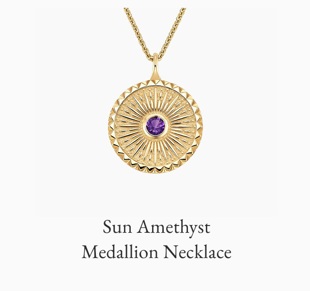 Sun Amethyst Medallion Necklace