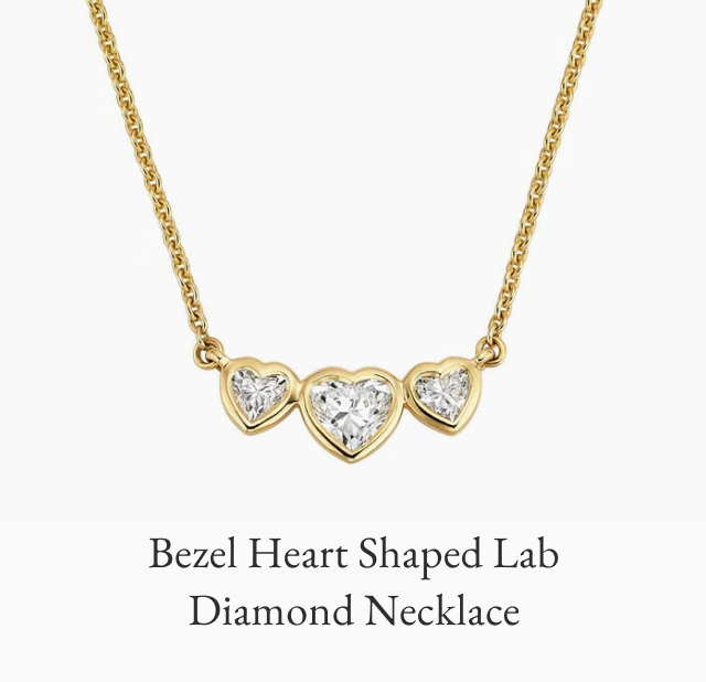 Bezel Heart Shaped Lab Diamond Necklace 