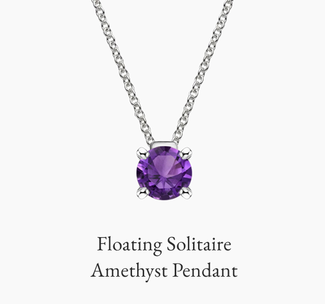 Floating Solitaire Amethyst Pendant