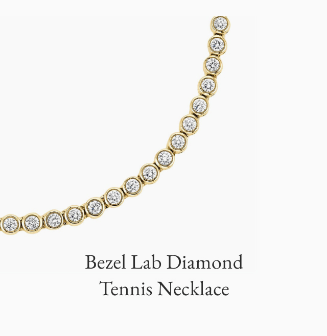 Bezel Lab Diamond Tennis Necklace