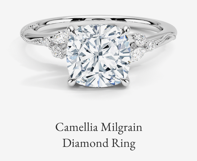 Camellia Milgrain Diamond Ring