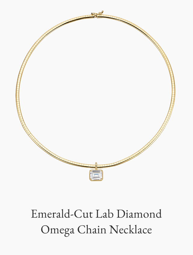 Emerald-Cut Lab Diamond Omega Chain Necklace