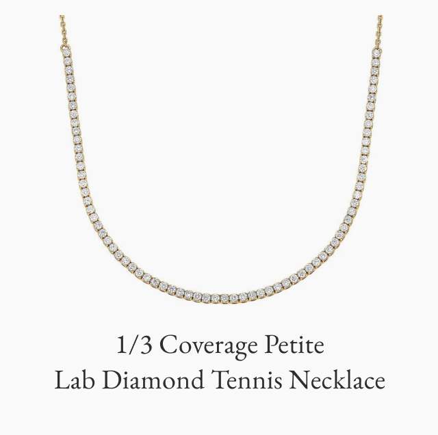 1/3 Coverage Petite Lab Diamond Tennis Necklace 