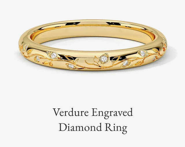 Verdure Engraved Diamond Ring
