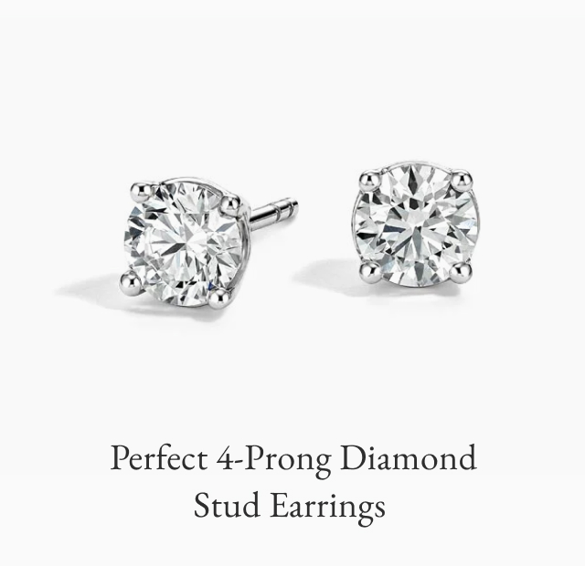 Perfect 4-Prong Diamond Stud Earrings 