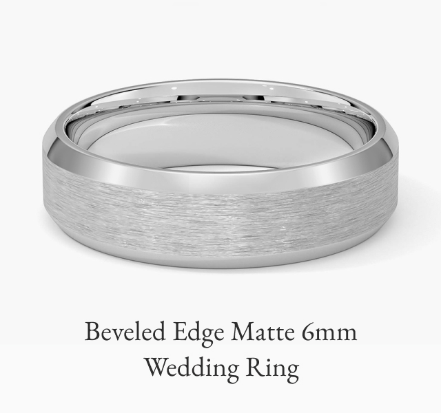 Beveled Edge Matte 6mm Ring