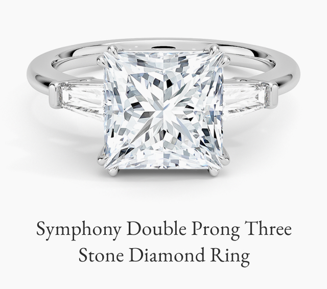 Symphony Double Prong Three Stone Diamond Ring