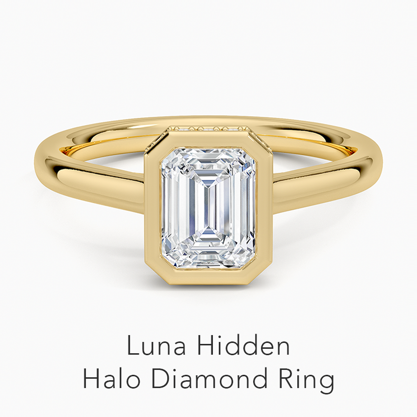 Luna Hidden Halo Diamond Engagement Ring