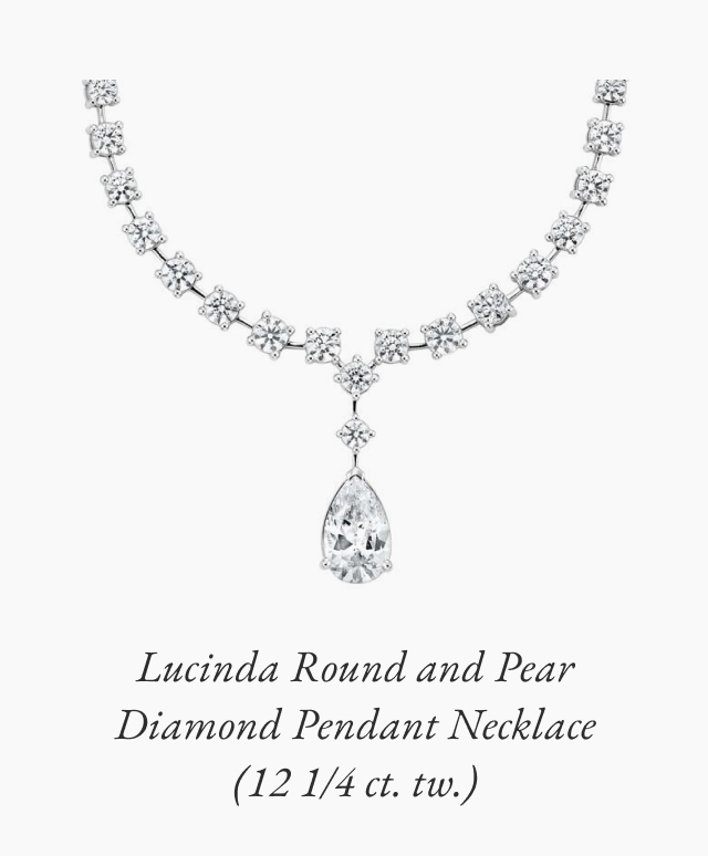 Lucinda Round and Pear Diamond Pendant Necklace 