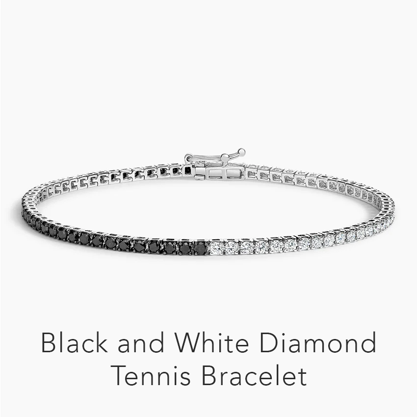 Black and White Diamond Tennis Bracelet