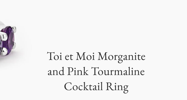 Toi et Moi Morganite and Pink Tourmaline Cocktail Ring 
