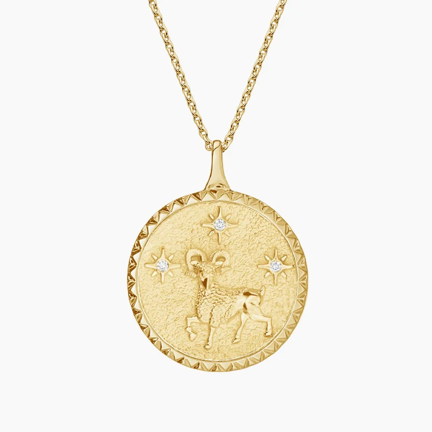 Aries Zodiac Diamond Pendant