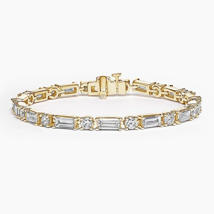 Allegra Baguette and Round Lab Diamond Tennis Bracelet