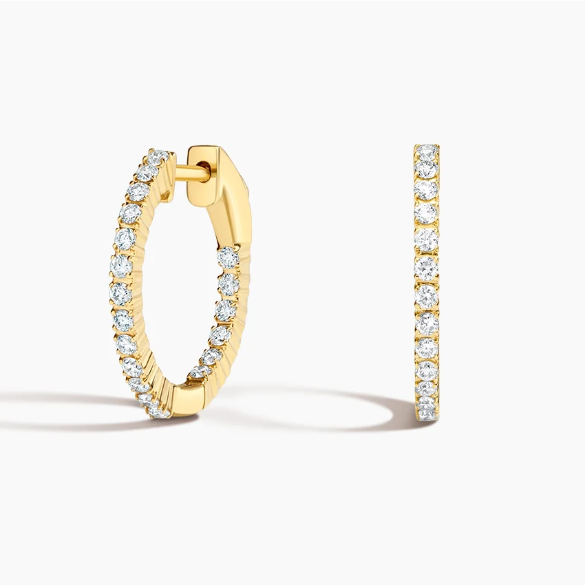 Diamond Huggie Hoop Earrings