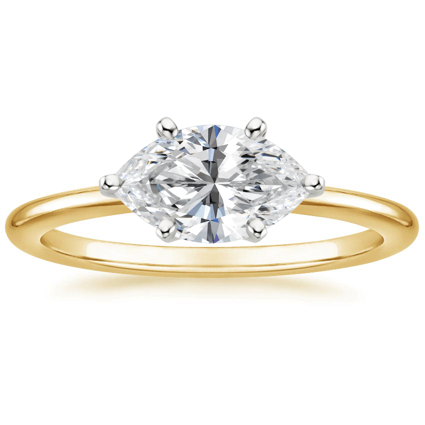 Horizontal Petite Comfort Fit Solitaire Ring