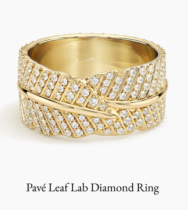 Pavé Leaf Lab Diamond Ring