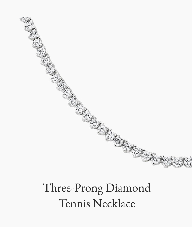 Three-Prong Diamond Tennis Necklace