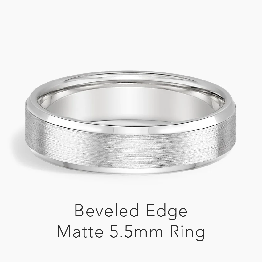 Beveled Edge Matte 5.5mm Ring