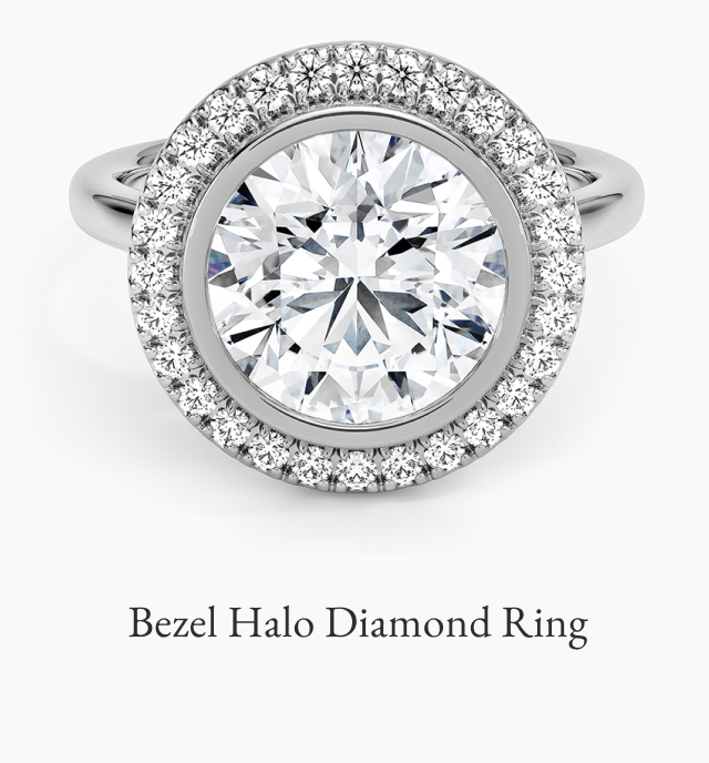 Bezel Halo Diamond Ring