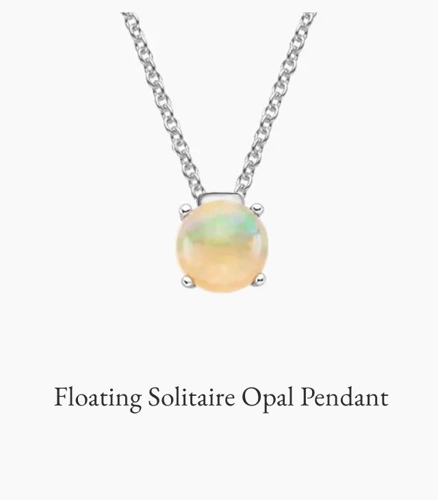 Floating Solitaire Opal Pendant