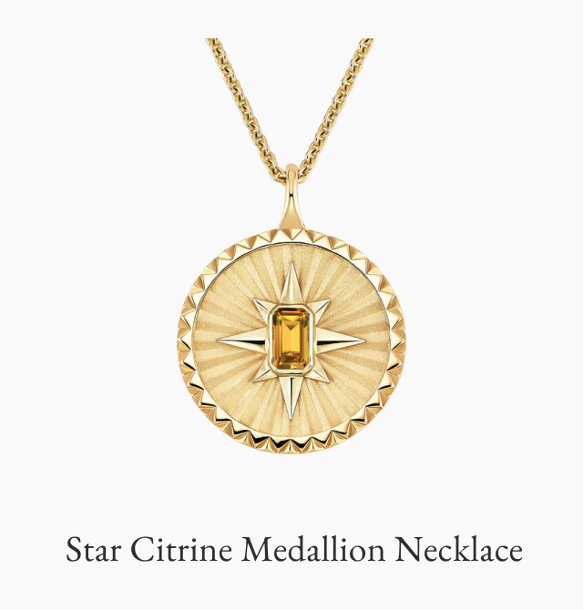 Star Citrine Medallion Necklace