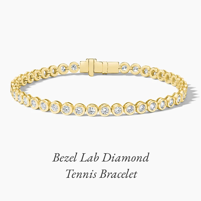 Bezel Lab Diamond Tennis Bracelet 