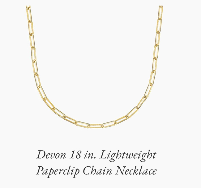Devon 18 in. Lightweight Paperclip Chain Necklace 
