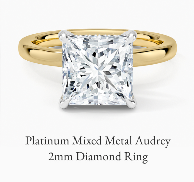 Platinum Mixed Metal Audrey 2mm Diamond Ring