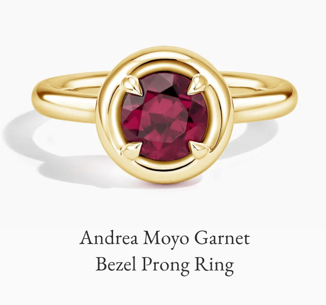 Andrea Moyo Garnet Bezel Prong Ring