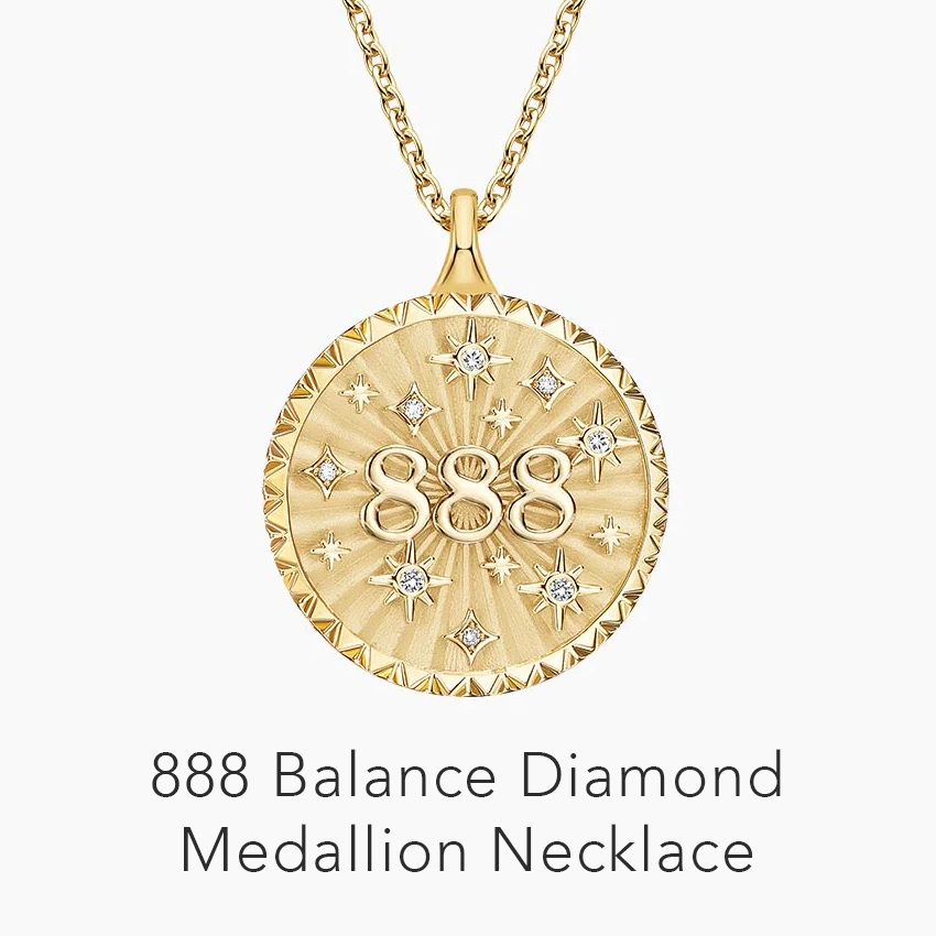 888 Balance Diamond Medallion Necklace
