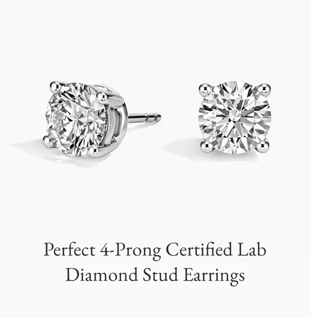 erfect 4-Prong Certified Lab Diamond Stud Earrings