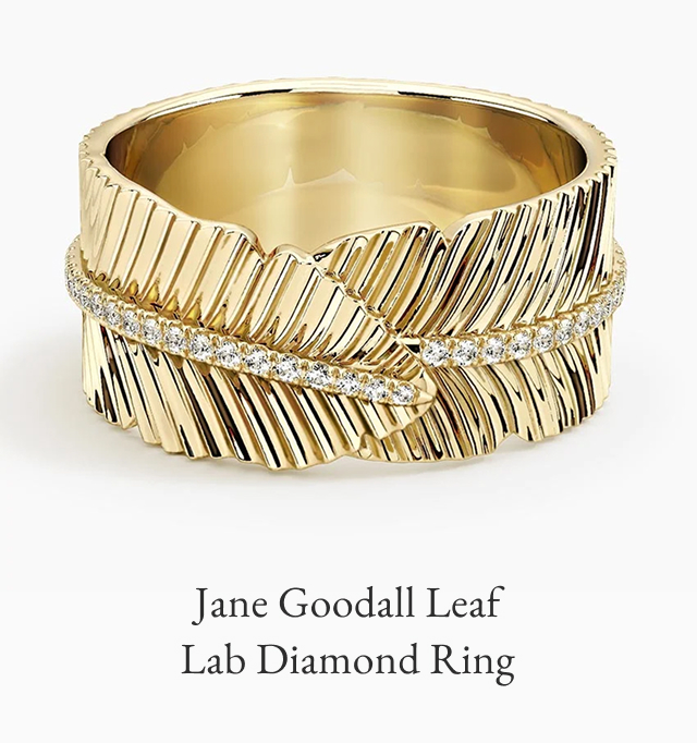 Jane Goodall Leaf Lab Diamond Ring 