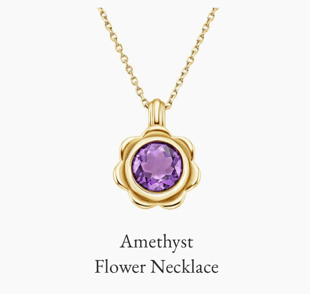 Amethyst Flower Necklace 