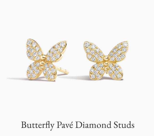 Butterfly Pavé Diamond Stud Earrings