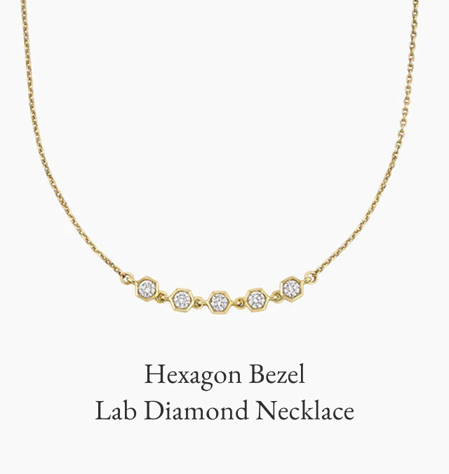 Hexagon Bezel Lab Diamond Necklace