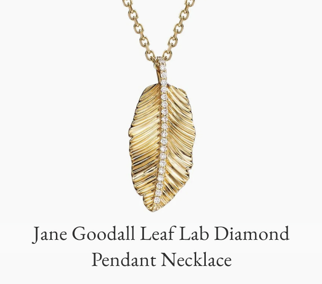 Jane Goodall Leaf Lab Diamond Pendant Necklace