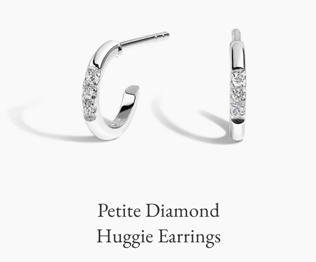 Petite Diamond Huggie Earrings