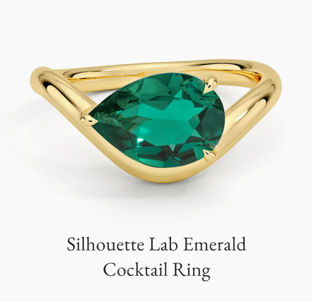 Silhouette Lab Emerald Cocktail Ring 