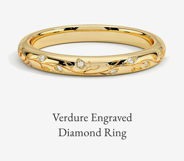 Verdure Engraved Diamond Ring
