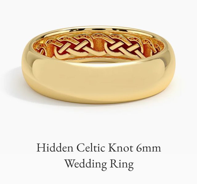 Hidden Celtic Knot 6mm Wedding Ring
