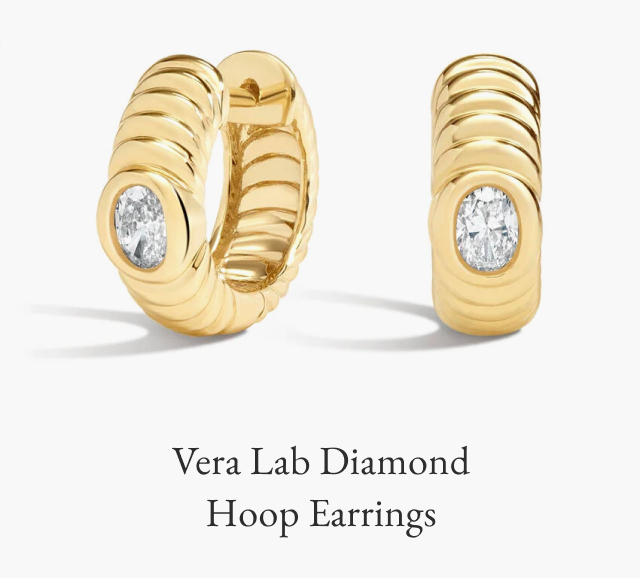 Vera Lab Diamond Hoop Earrings 