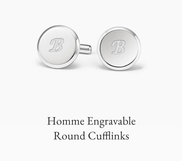 Homme Engravable Round Cufflinks