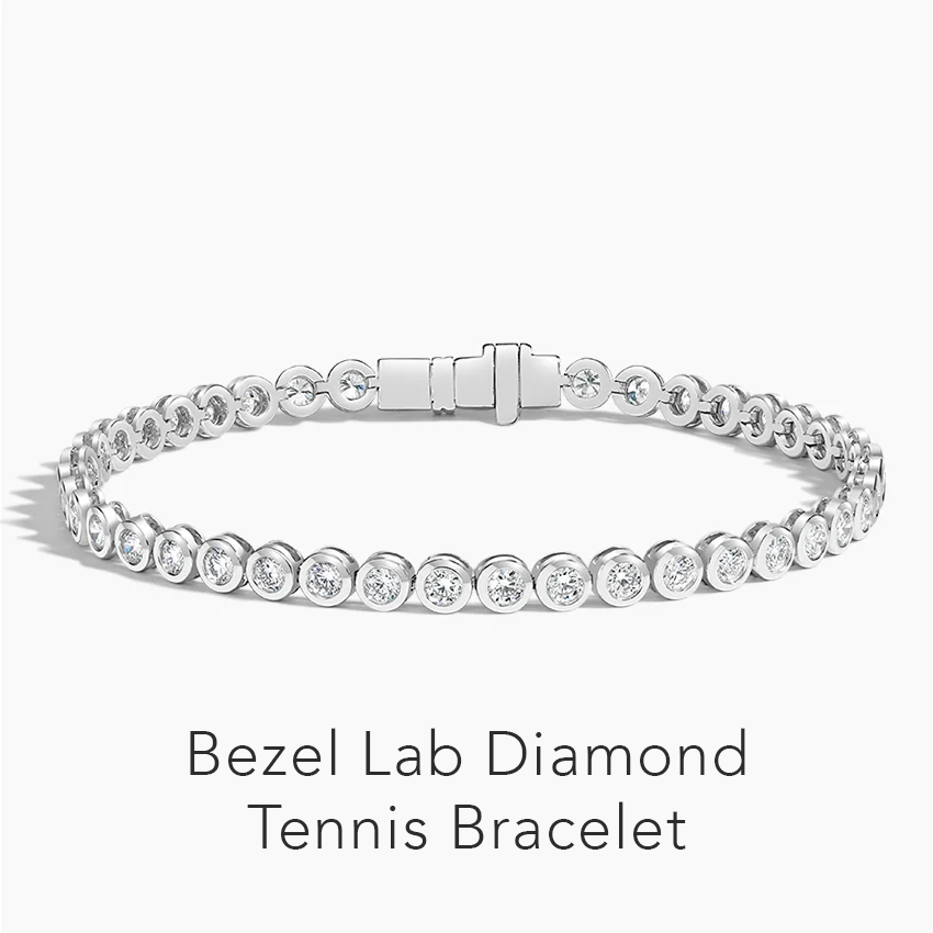 Bezel Lab Diamond Tennis Bracelet 